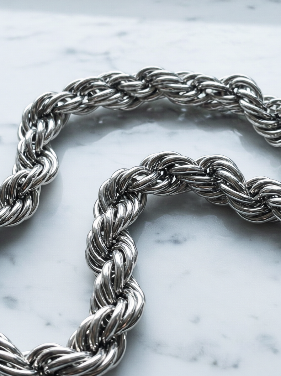 Silver Rope Chain Necklace — 3